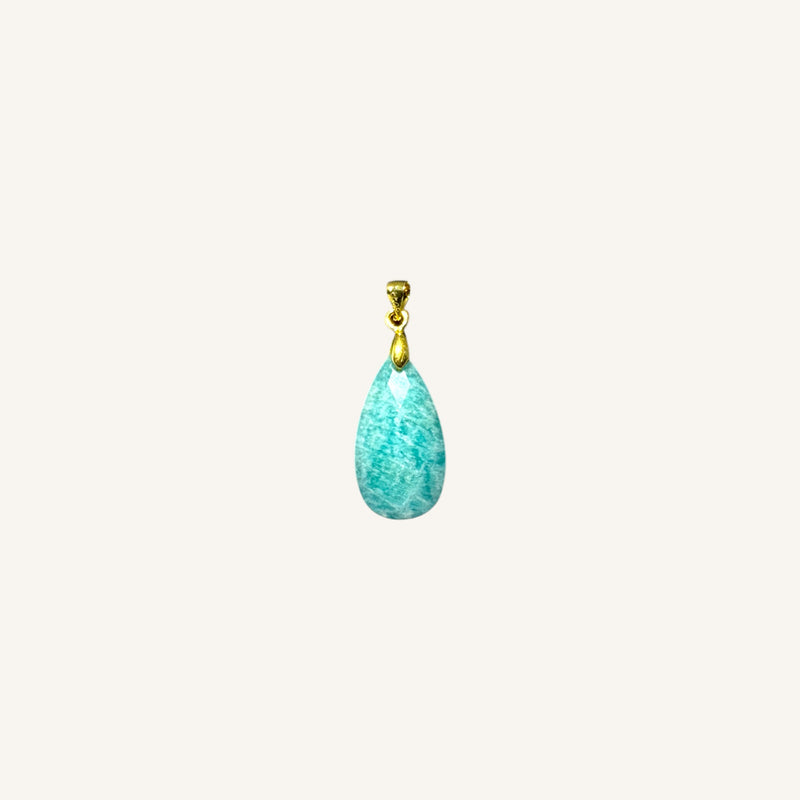 Long Faceted Teardrop Stone Pendant