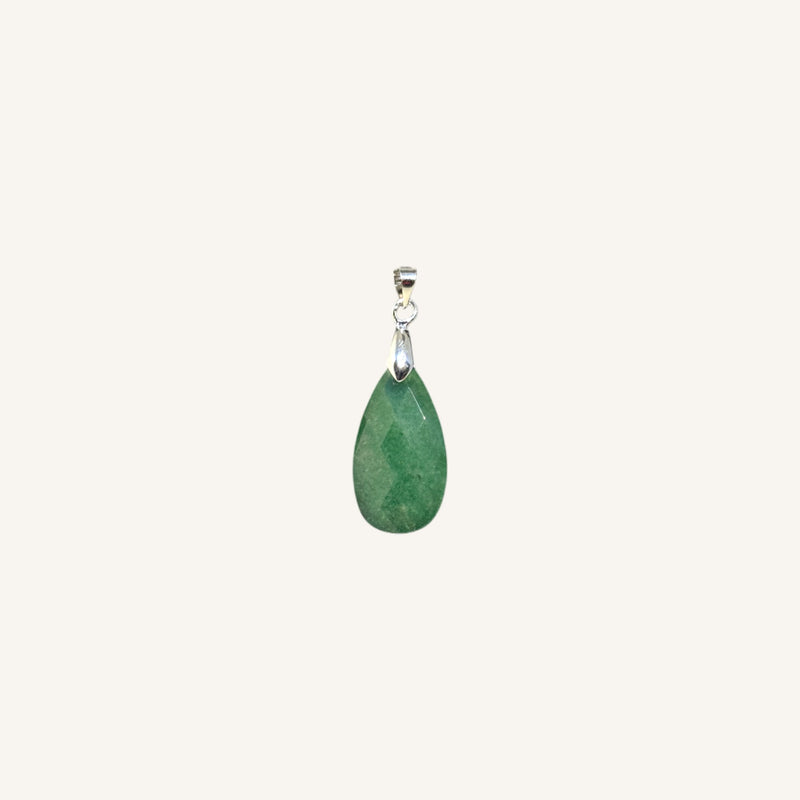 Long Faceted Teardrop Stone Pendant