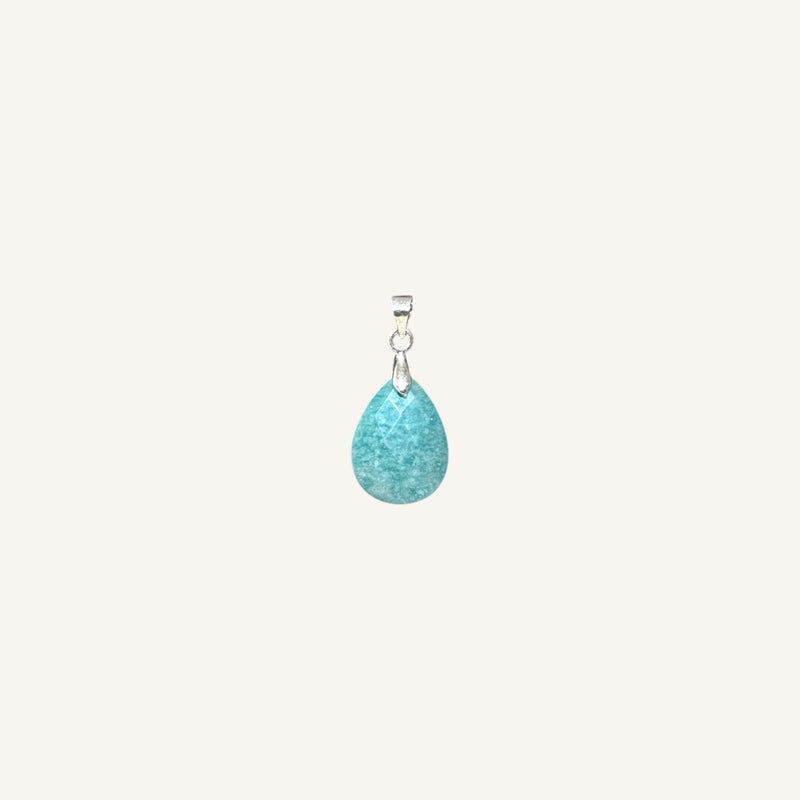 Faceted Teardrop Stone Pendant