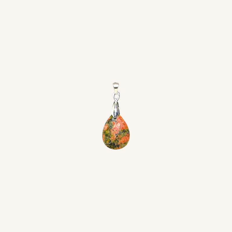 Faceted Teardrop Stone Pendant