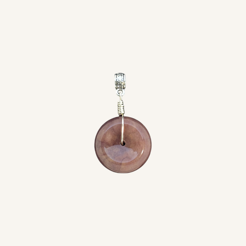 Lavender Jade Donut Pendant