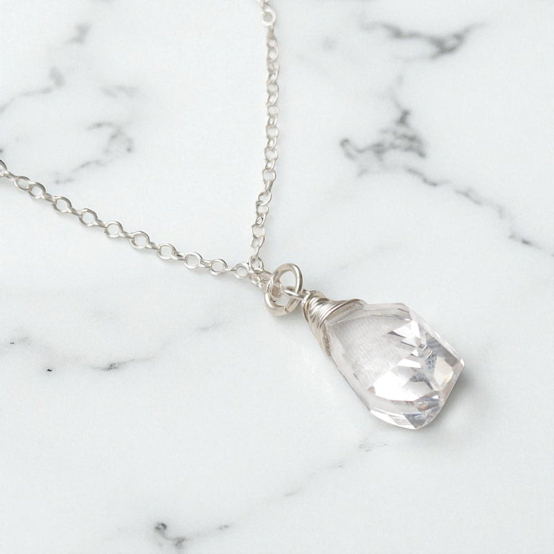 Clear Swarovski Teardrop Necklace