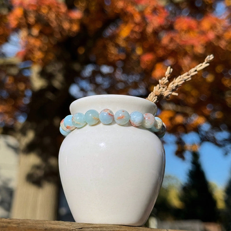 Aqua Jasper Beaded Bracelet