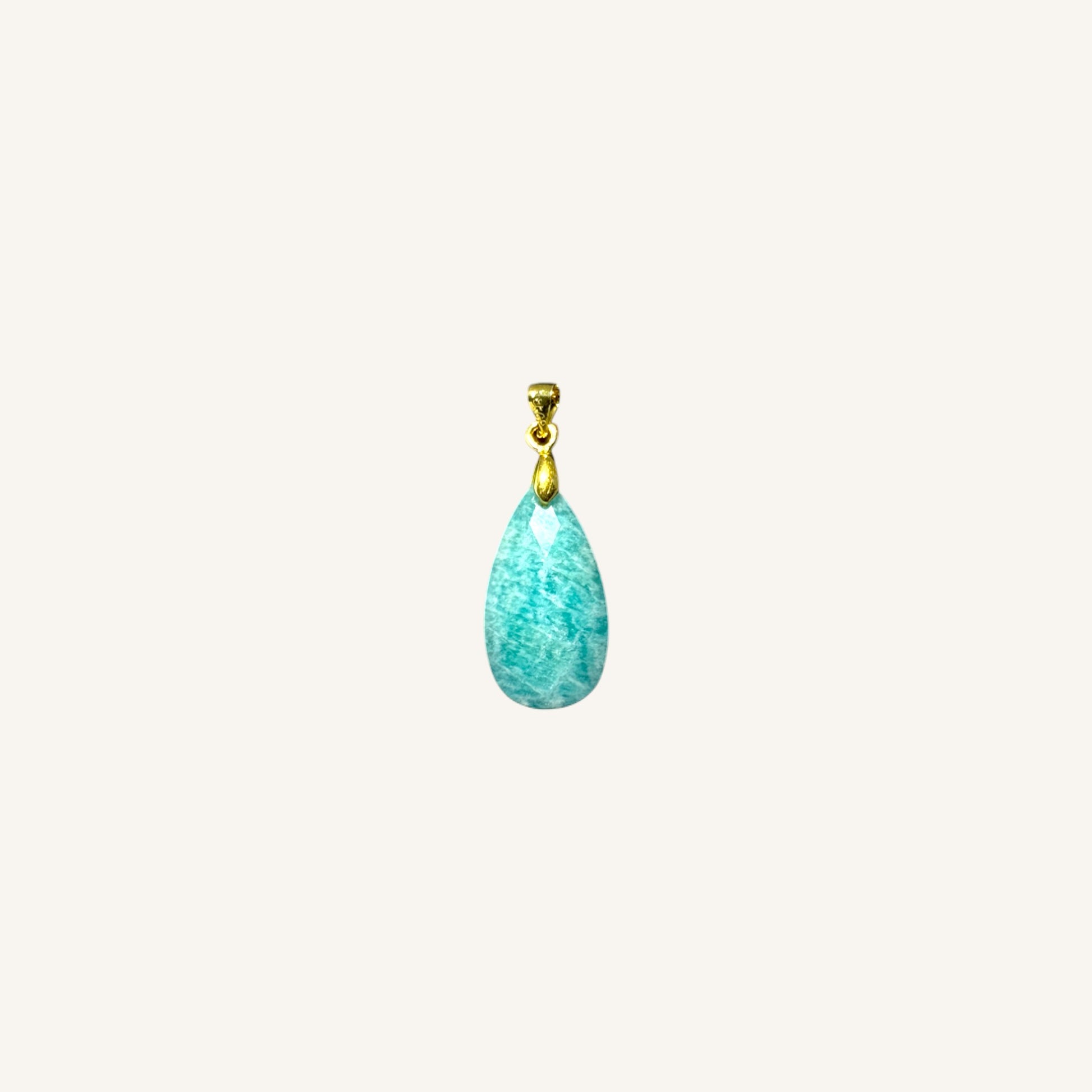 Long Faceted Teardrop Stone Pendant