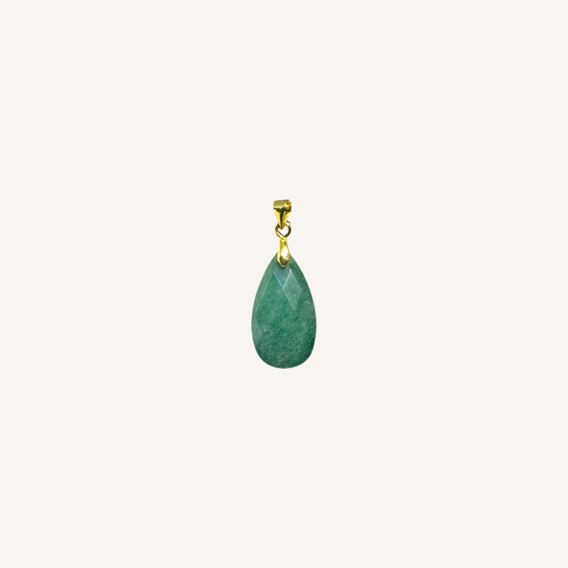 Long Faceted Teardrop Stone Pendant