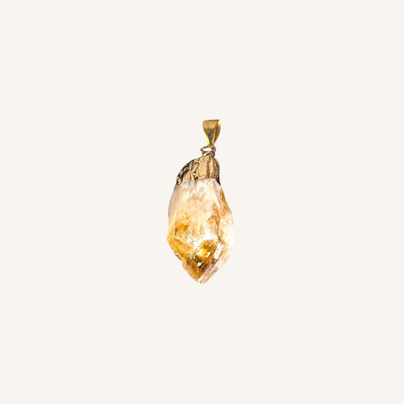 Raw Citrine Gold-Plated Cap Pendant