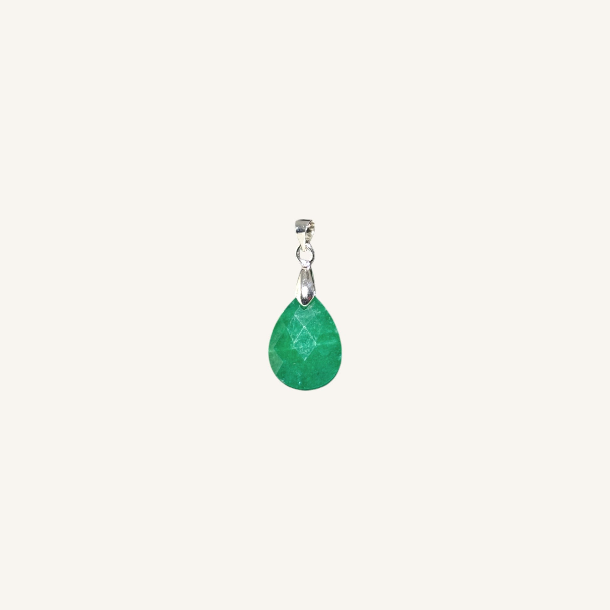 Faceted Teardrop Stone Pendant