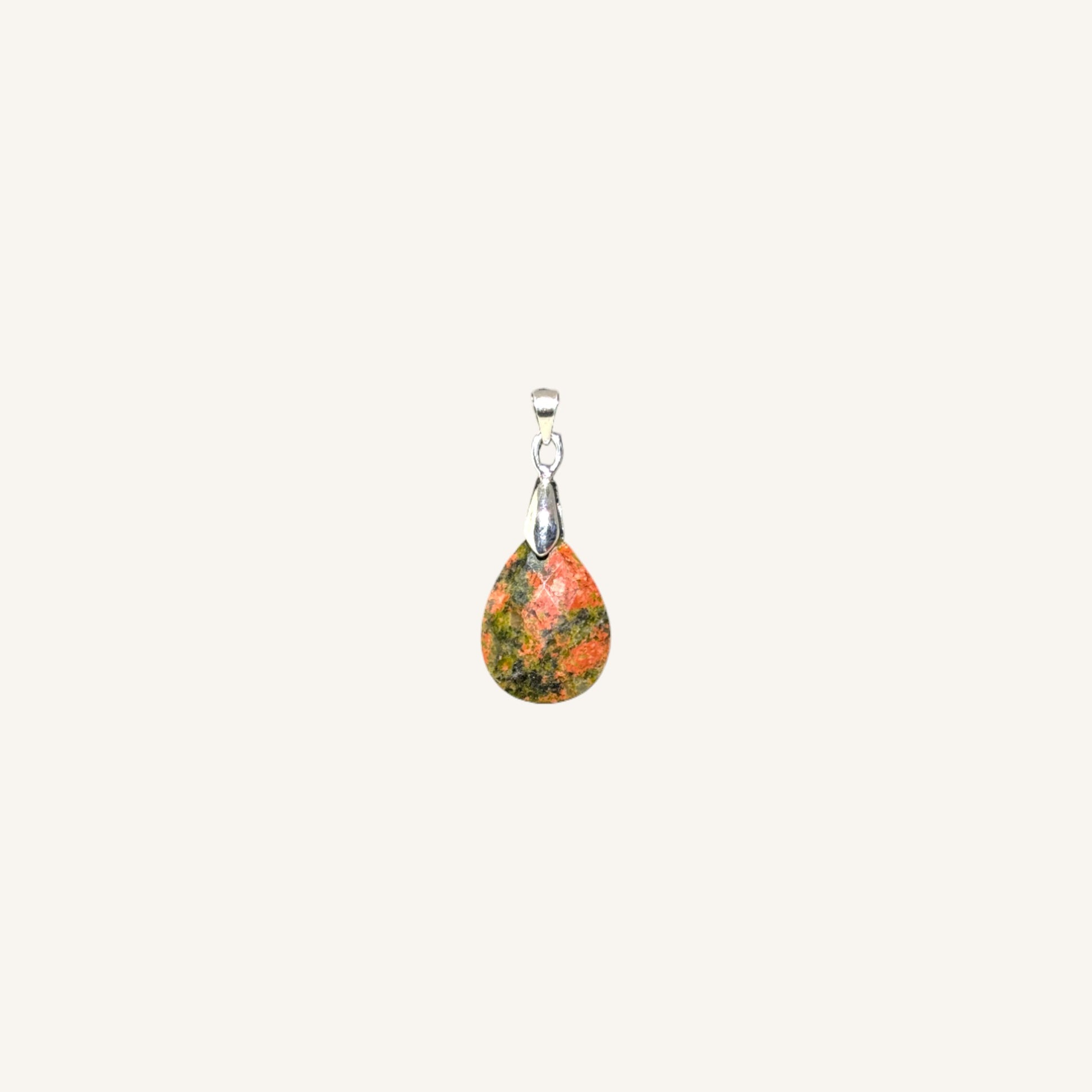 Faceted Teardrop Stone Pendant