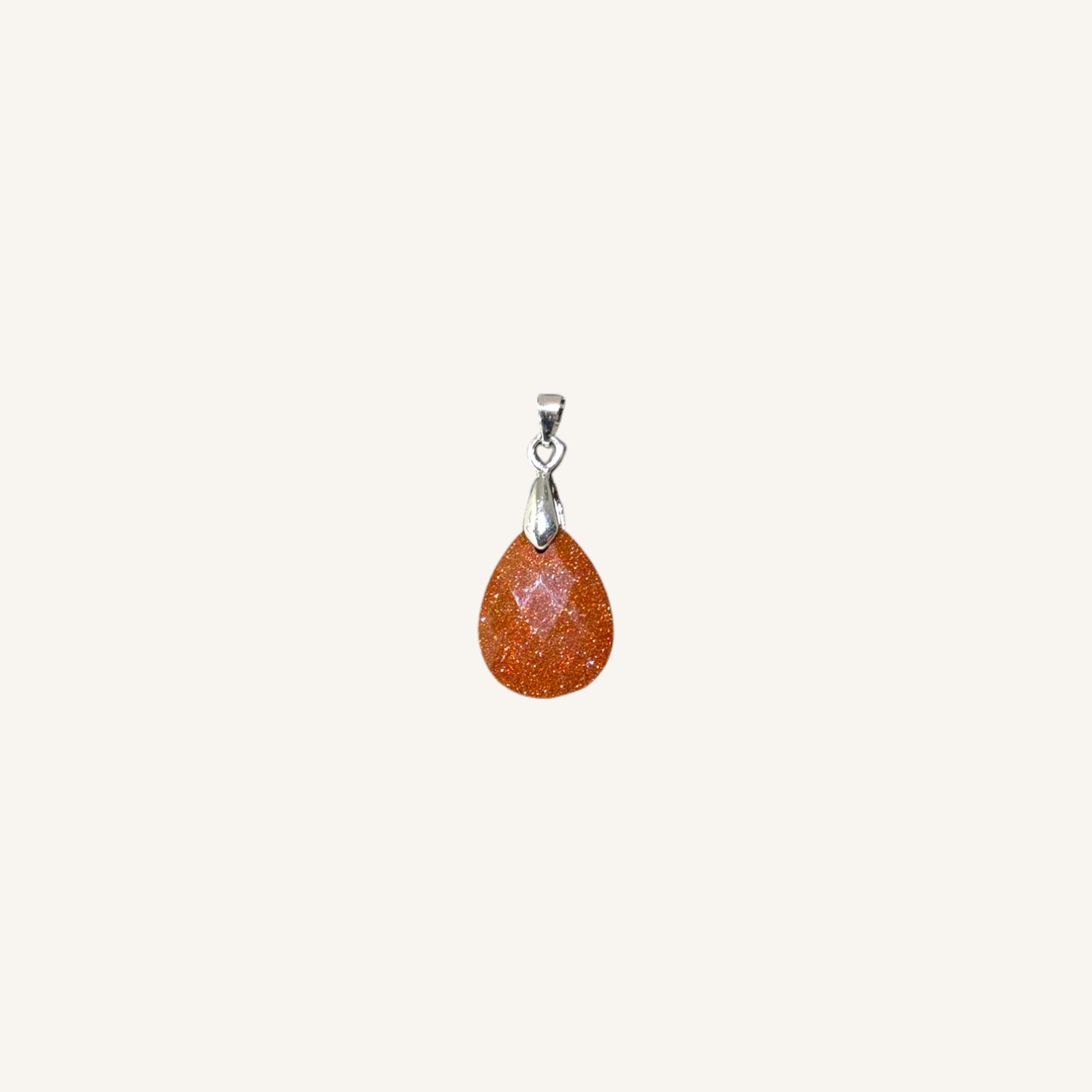 Faceted Teardrop Stone Pendant