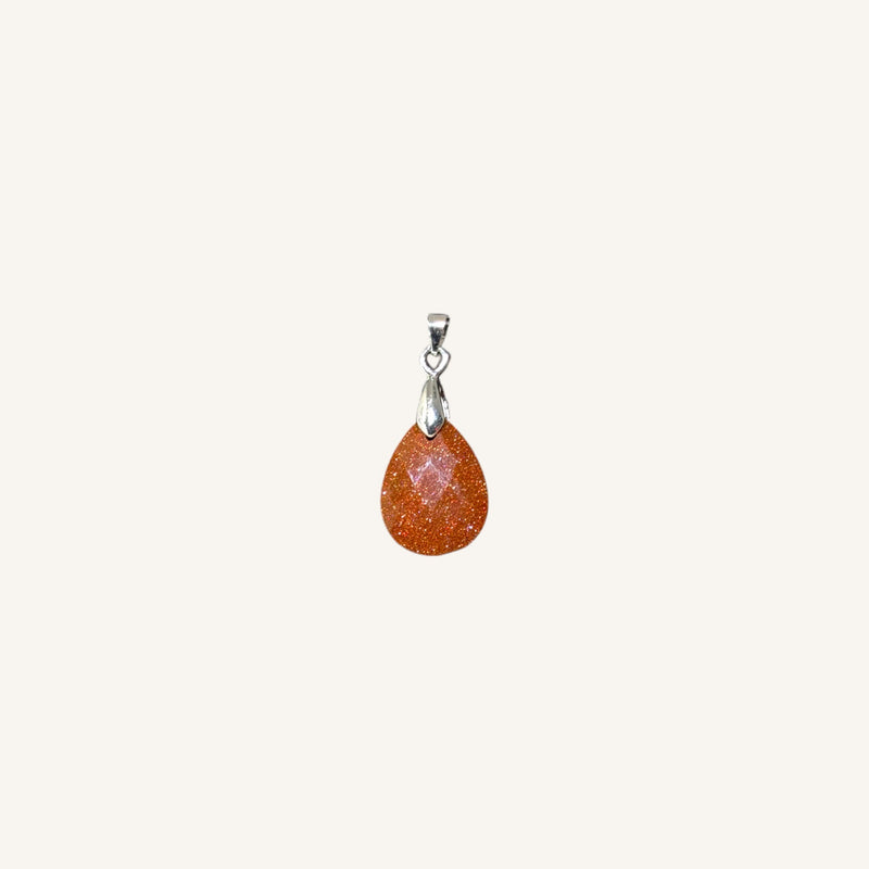 Faceted Teardrop Stone Pendant