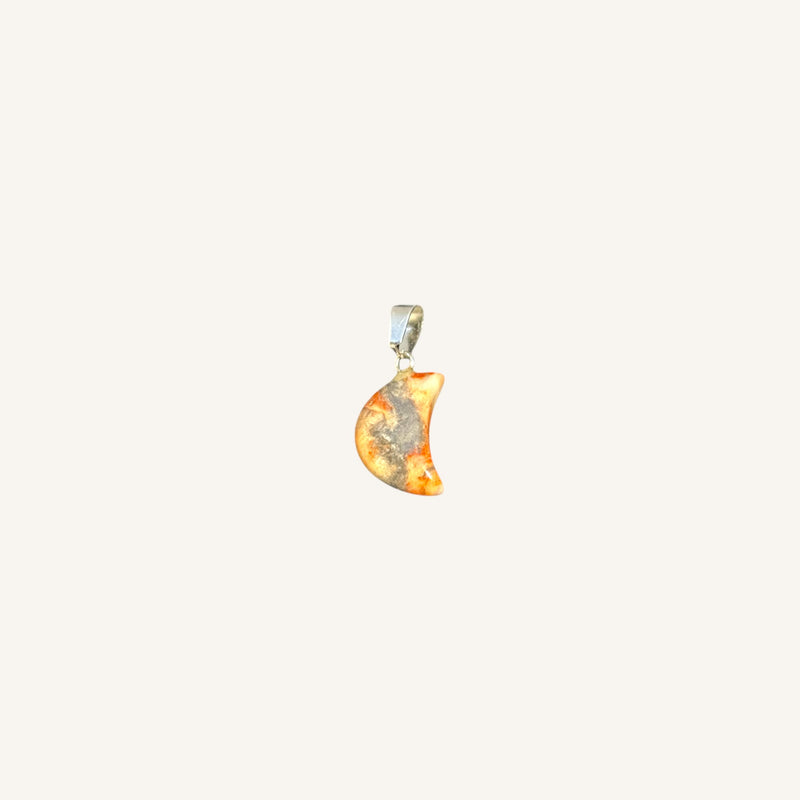 Crescent Moon Stone Pendant