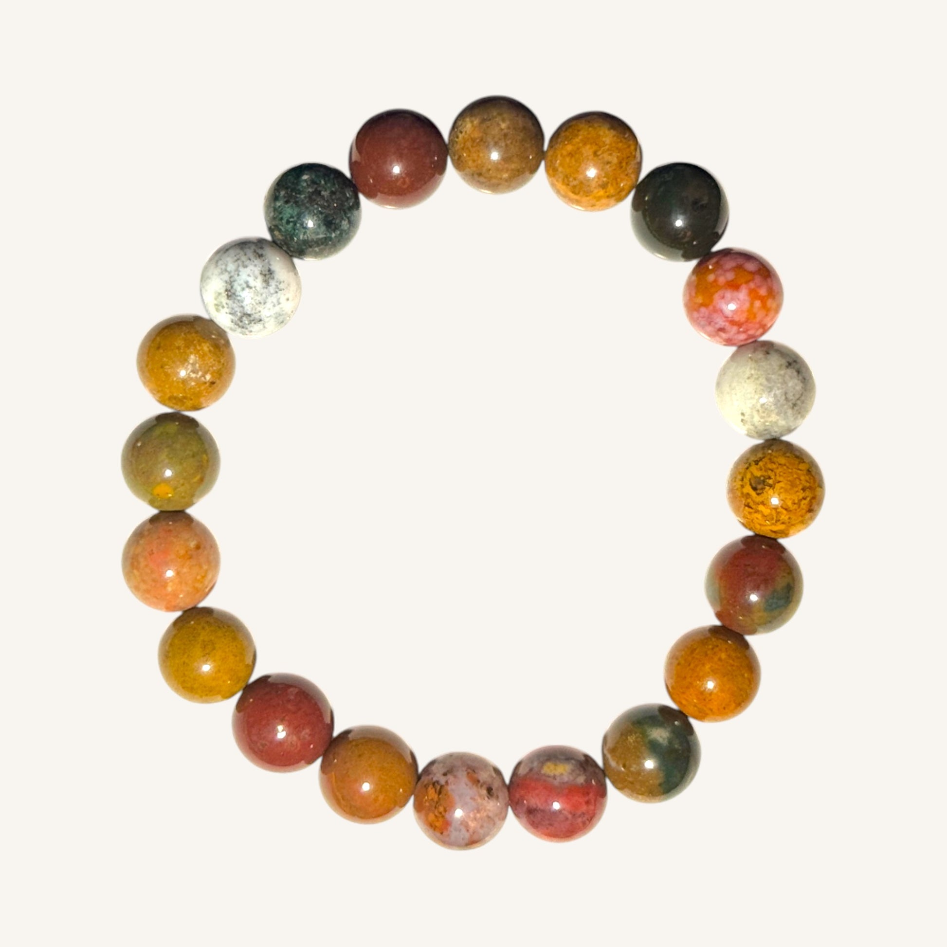 Indian Agate Beaded Bracelet