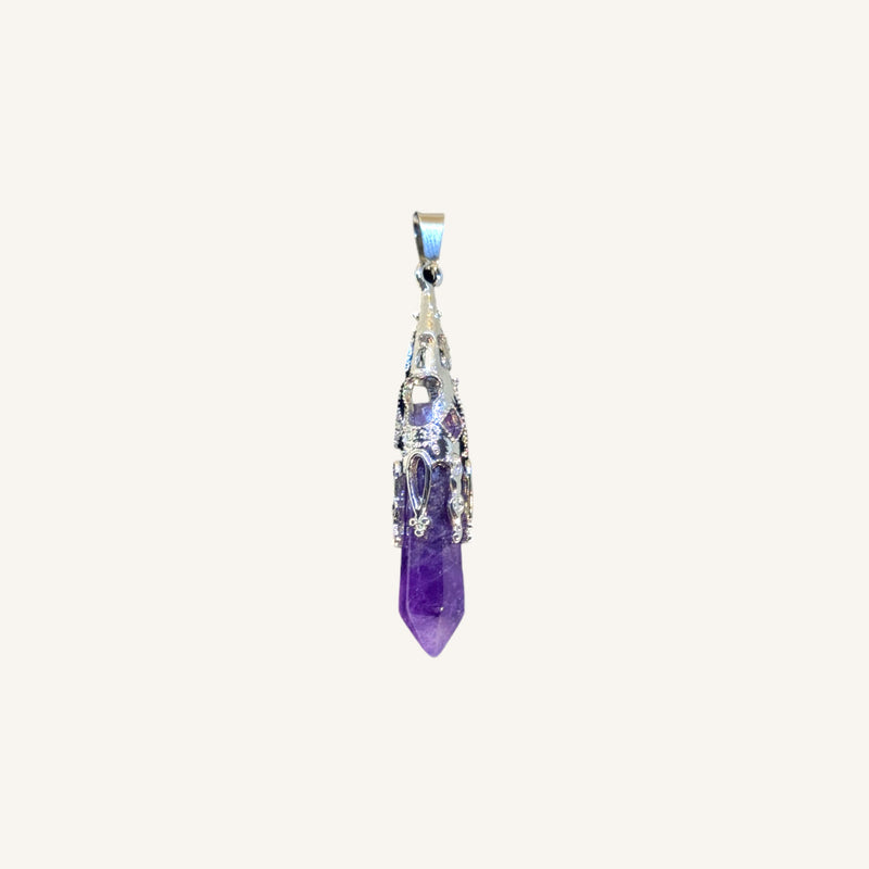 Decorative-Cap Stone Point Pendant