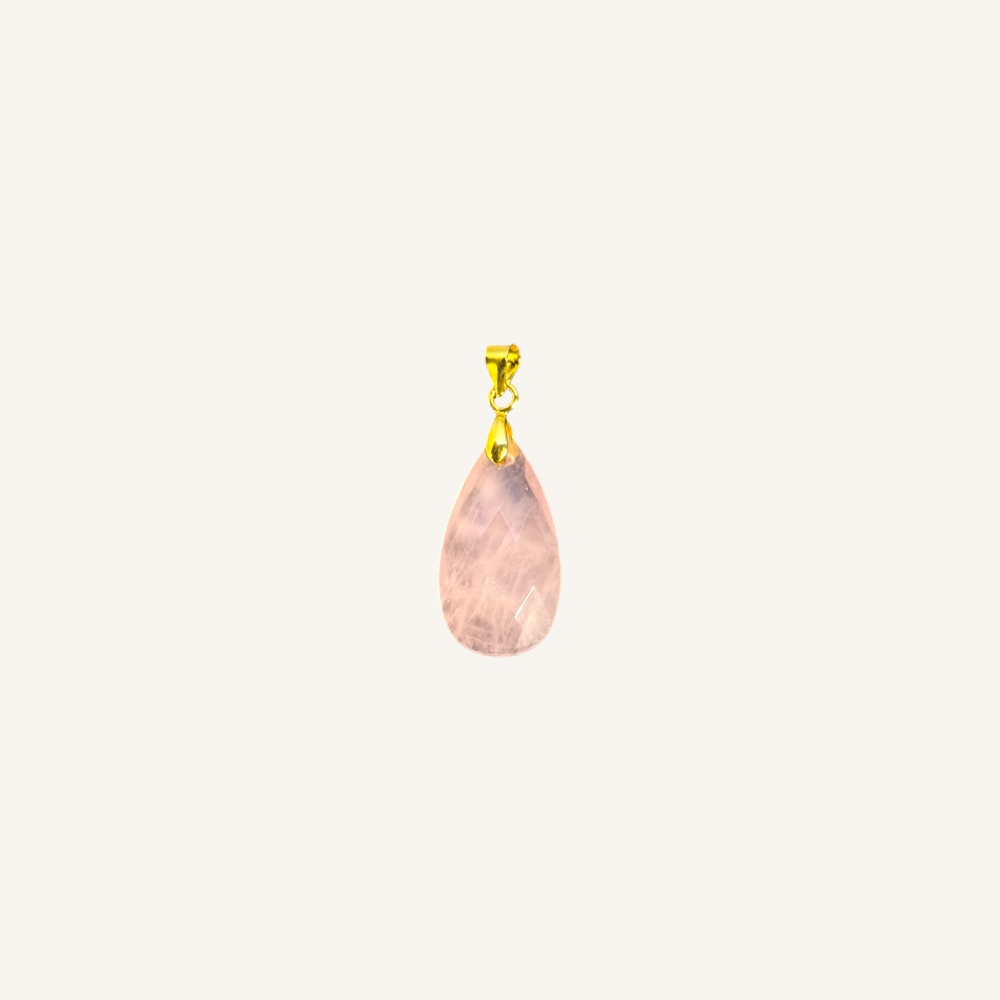 Long Faceted Teardrop Stone Pendant
