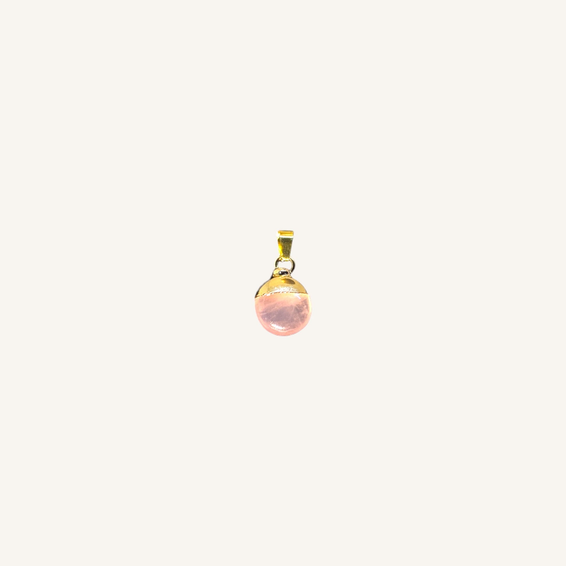 Rose Quartz Gold Plated Cap Pendant