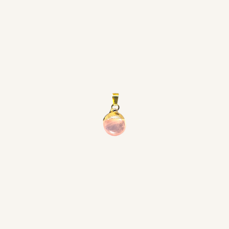 Rose Quartz Gold Plated Cap Pendant