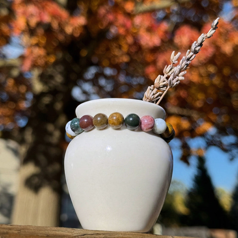 Indian Agate Beaded Bracelet