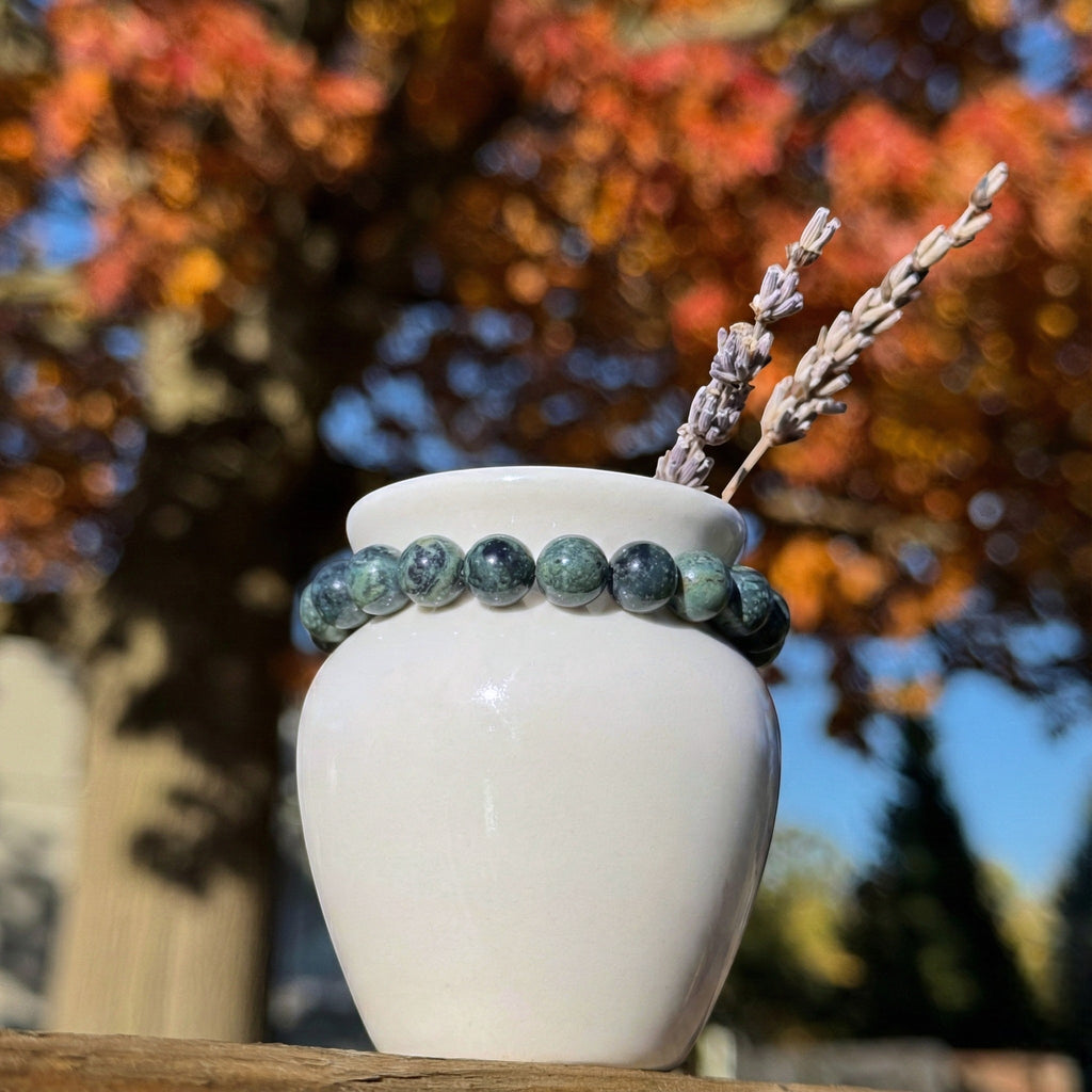 Moss Agate Beaded Bracelet