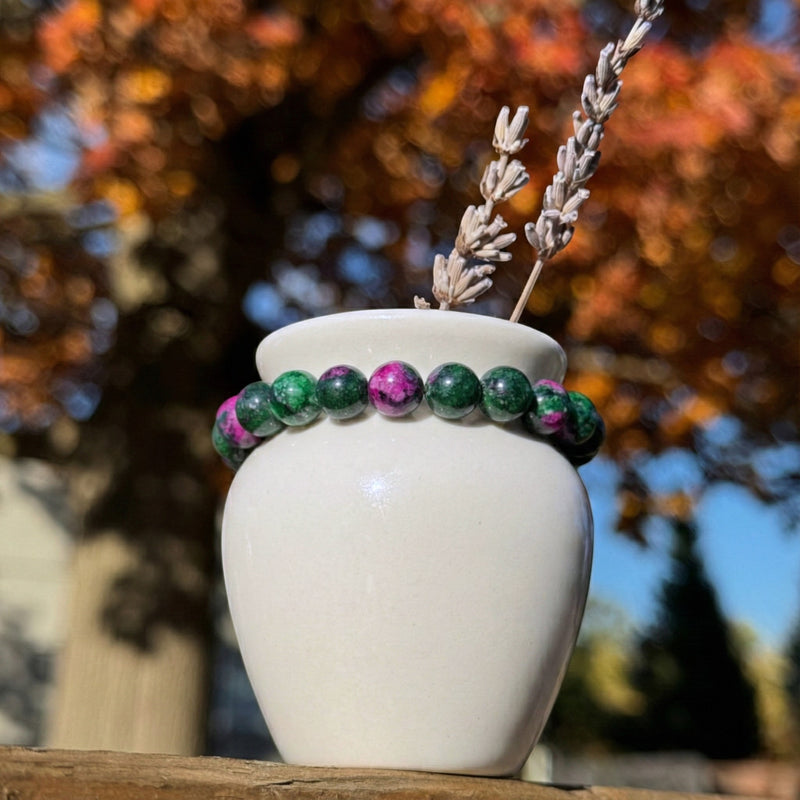 Ruby Zoisite Beaded Bracelet